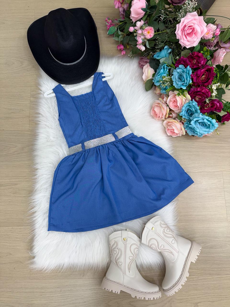 Vestido Infantil Boiadeira do Sertão em Tecido Leve e Confortável