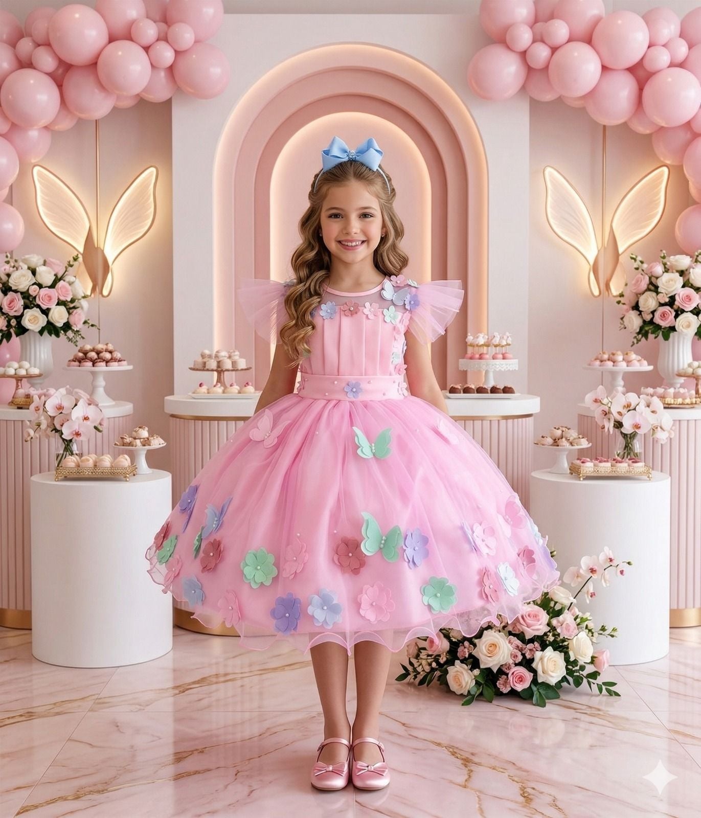 Vestido Verde Tiffany Jardim Encantado Isis para Meninas