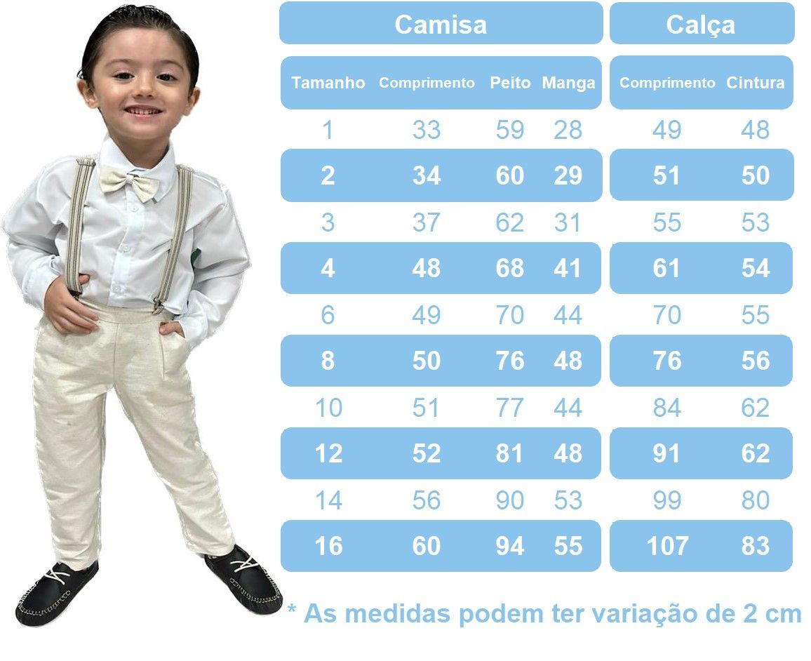 Conjunto Social Infantil Azul Claro com Camisa, Calça, Suspensório e Gravata