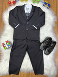 Conjunto Social Pajem Camisa Branca Terno e Calça Preto