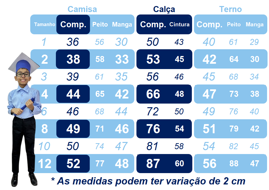 Terno Social C/ Calça Azul Marinho e Camisa Branca Pajem
