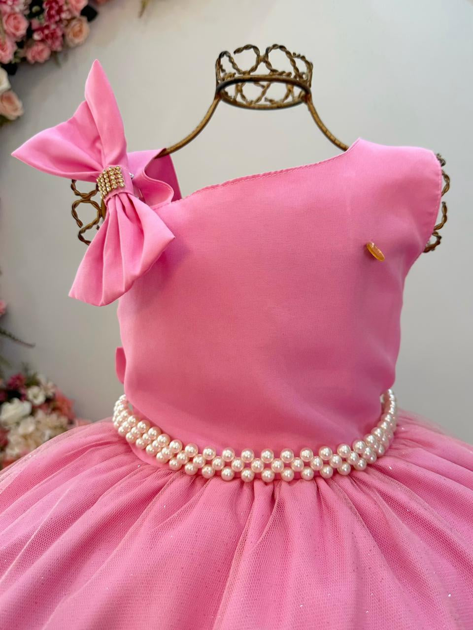 Vestido Longo Rosa Chiclete para Daminhas de Formatura