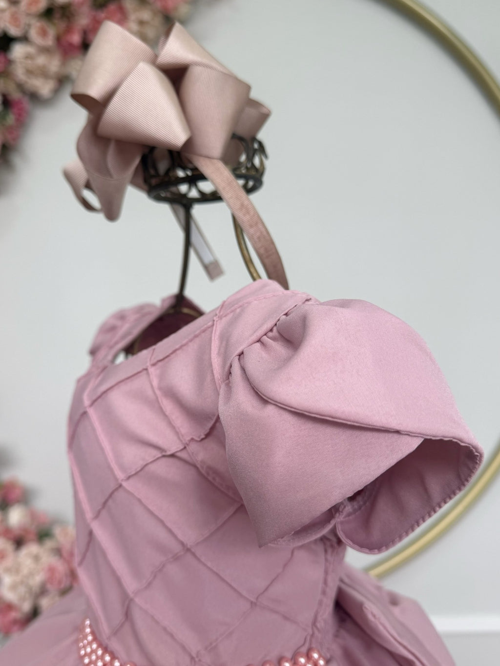Vestido Infantil Rose Com Busto Nervura Para Festas e Daminhas