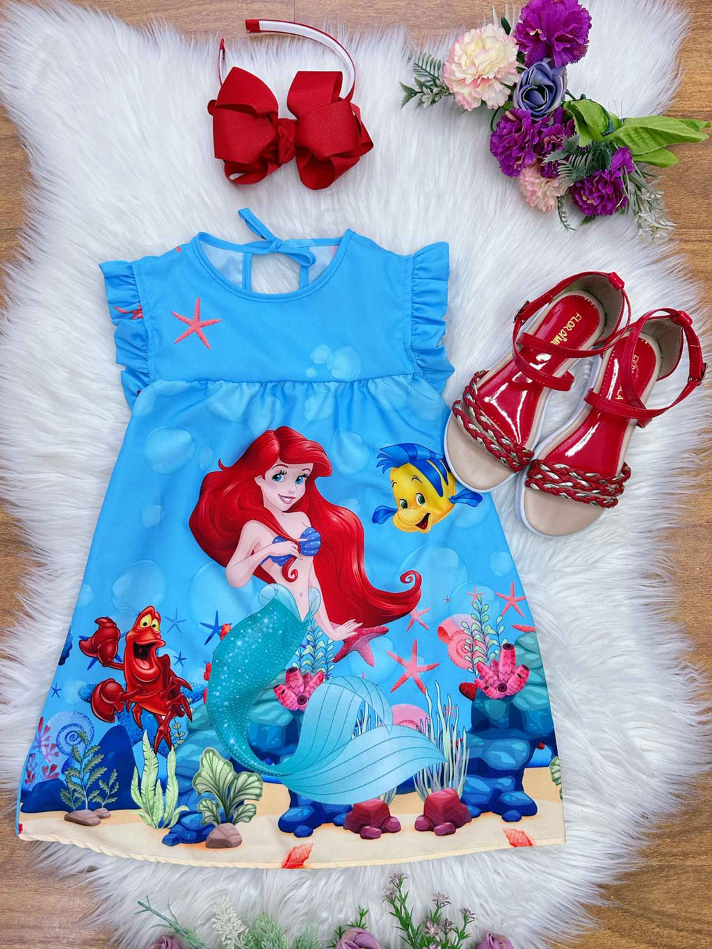 Vestido Infantil Trapézio com Manga Flu-Flu para Meninas