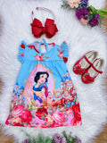 Vestido Infantil Trapézio com Manga Flu-Flu para Meninas