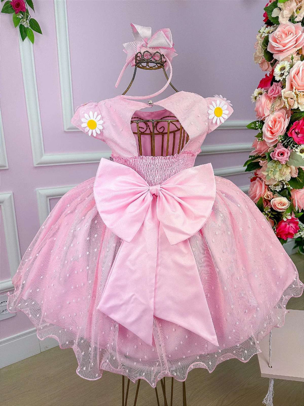 Vestido Jardim Encantado com Forro de Algodão e Poliester