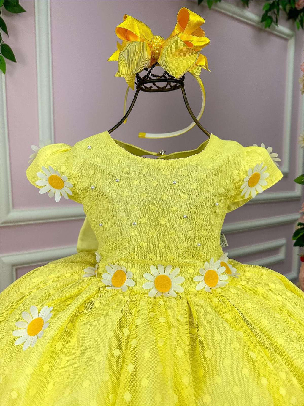 Vestido Jardim Encantado com Forro de Algodão e Poliester