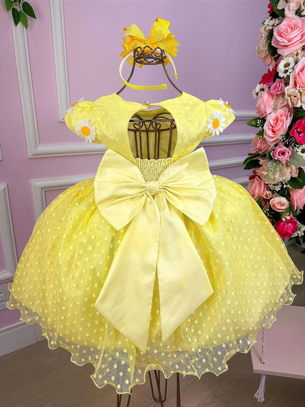 Vestido Jardim Encantado com Forro de Algodão e Poliester