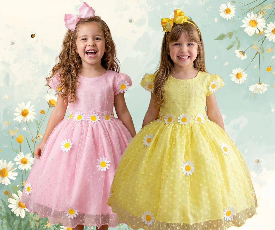 Vestido Jardim Encantado com Forro de Algodão e Poliester