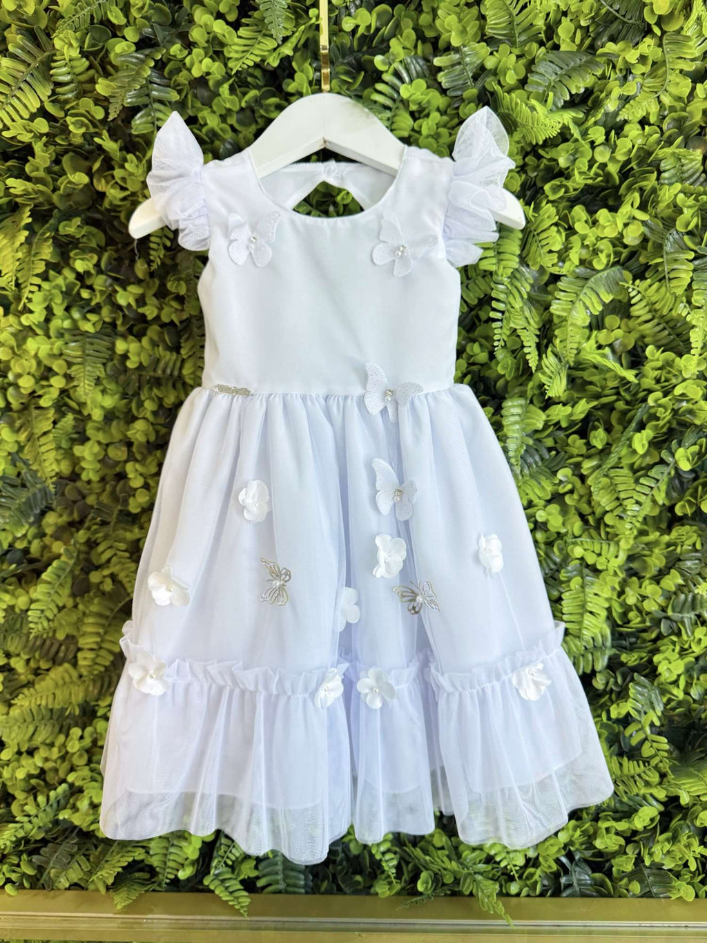Vestido Branco Luxo para Bebê Jardim Encantado