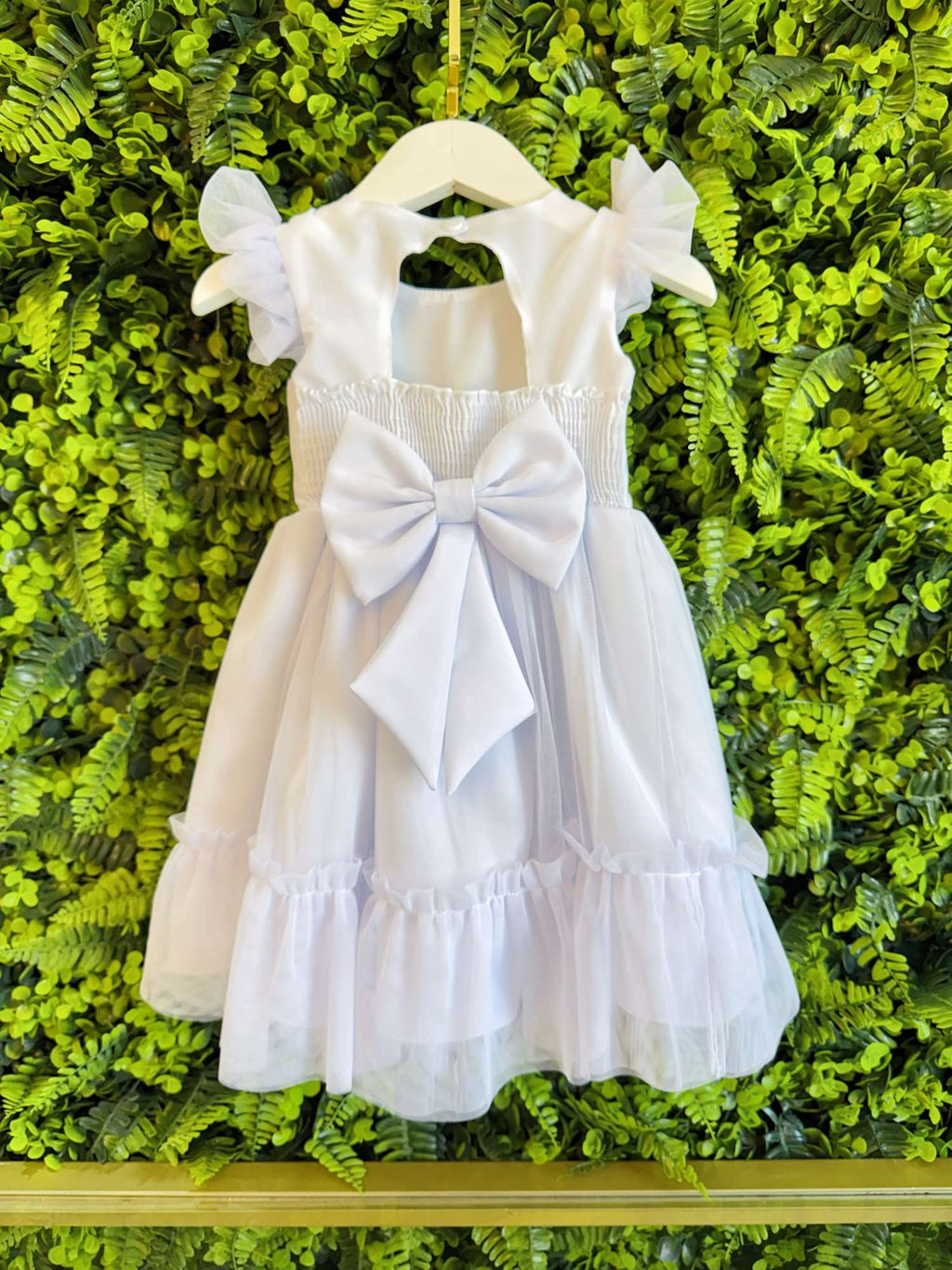 Vestido Branco Luxo para Bebê Jardim Encantado