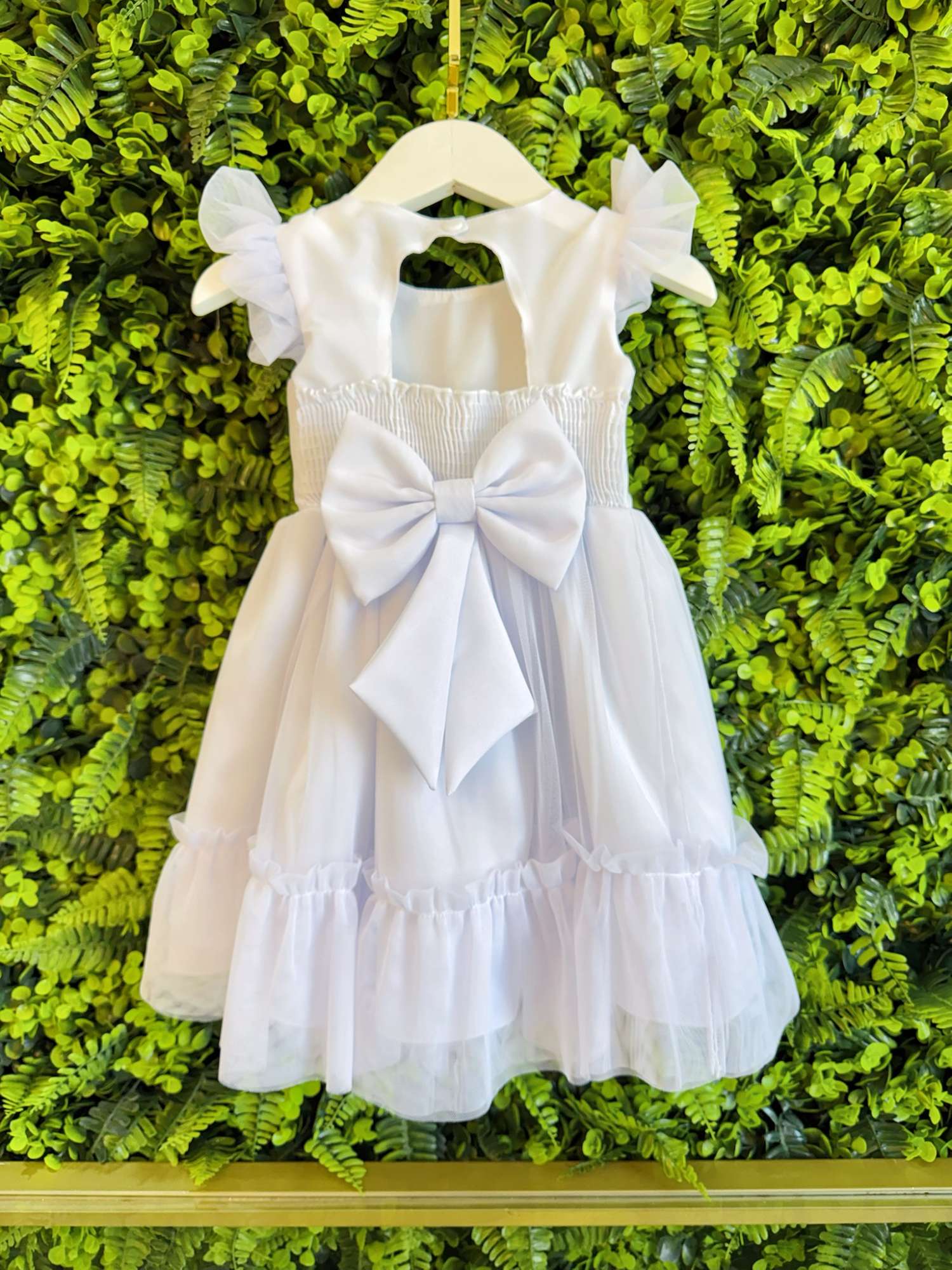Vestido Branco Luxo para Bebê Jardim Encantado