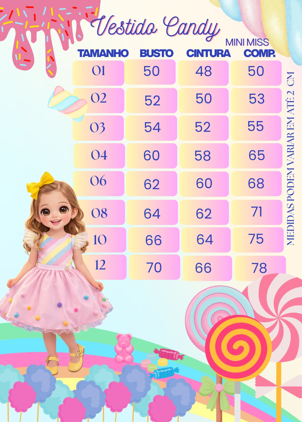 Vestido Temático Infantil Rosa com Tule e Pompons Coloridos