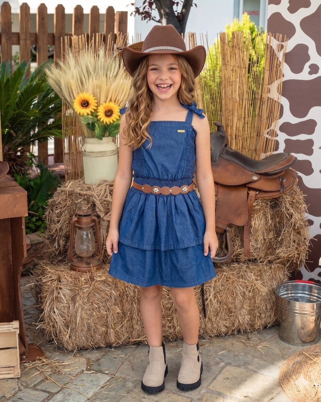 Vestido Jeans Blogueirinha Hermione com Cinto