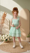 Vestido Infantil Verde Blogueirinha Hermione