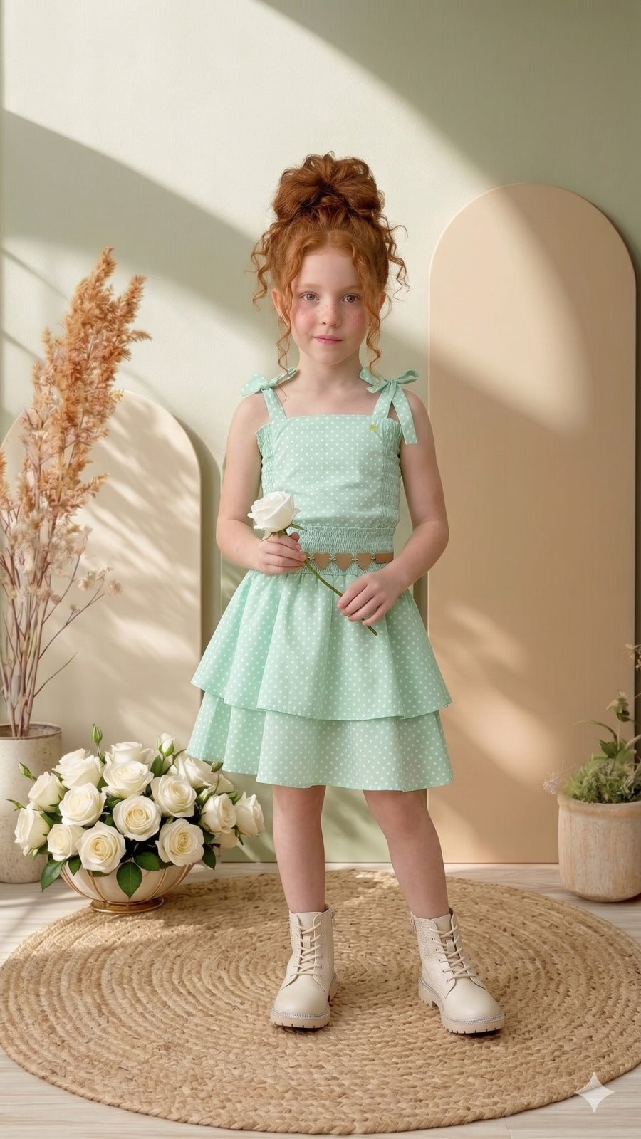 Vestido Infantil Verde Blogueirinha Hermione