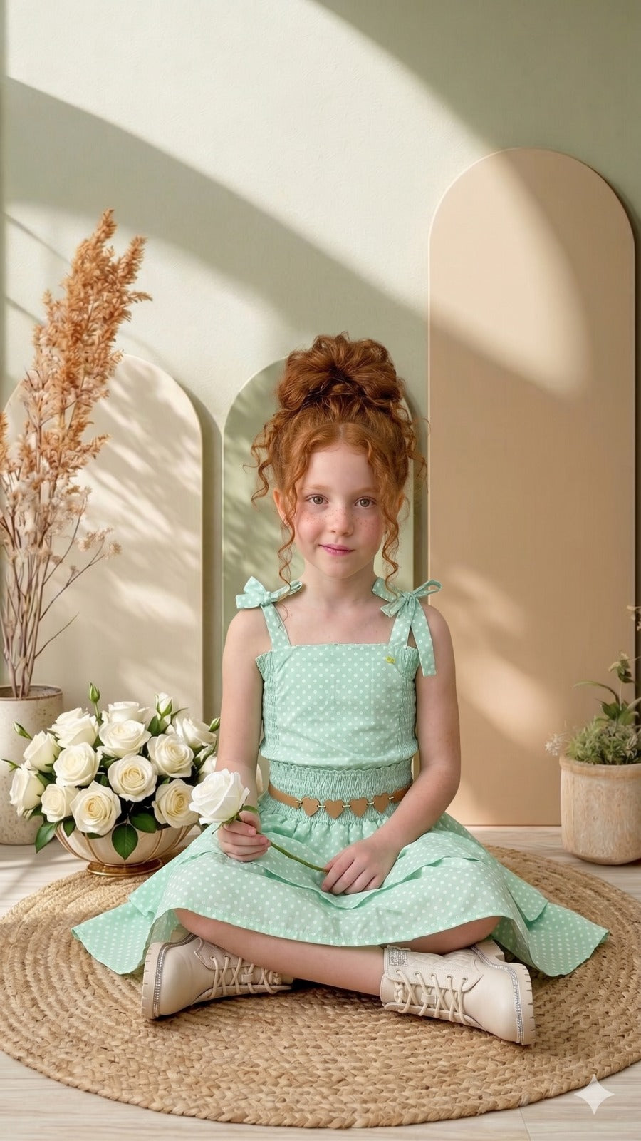 Vestido Infantil Verde Blogueirinha Hermione