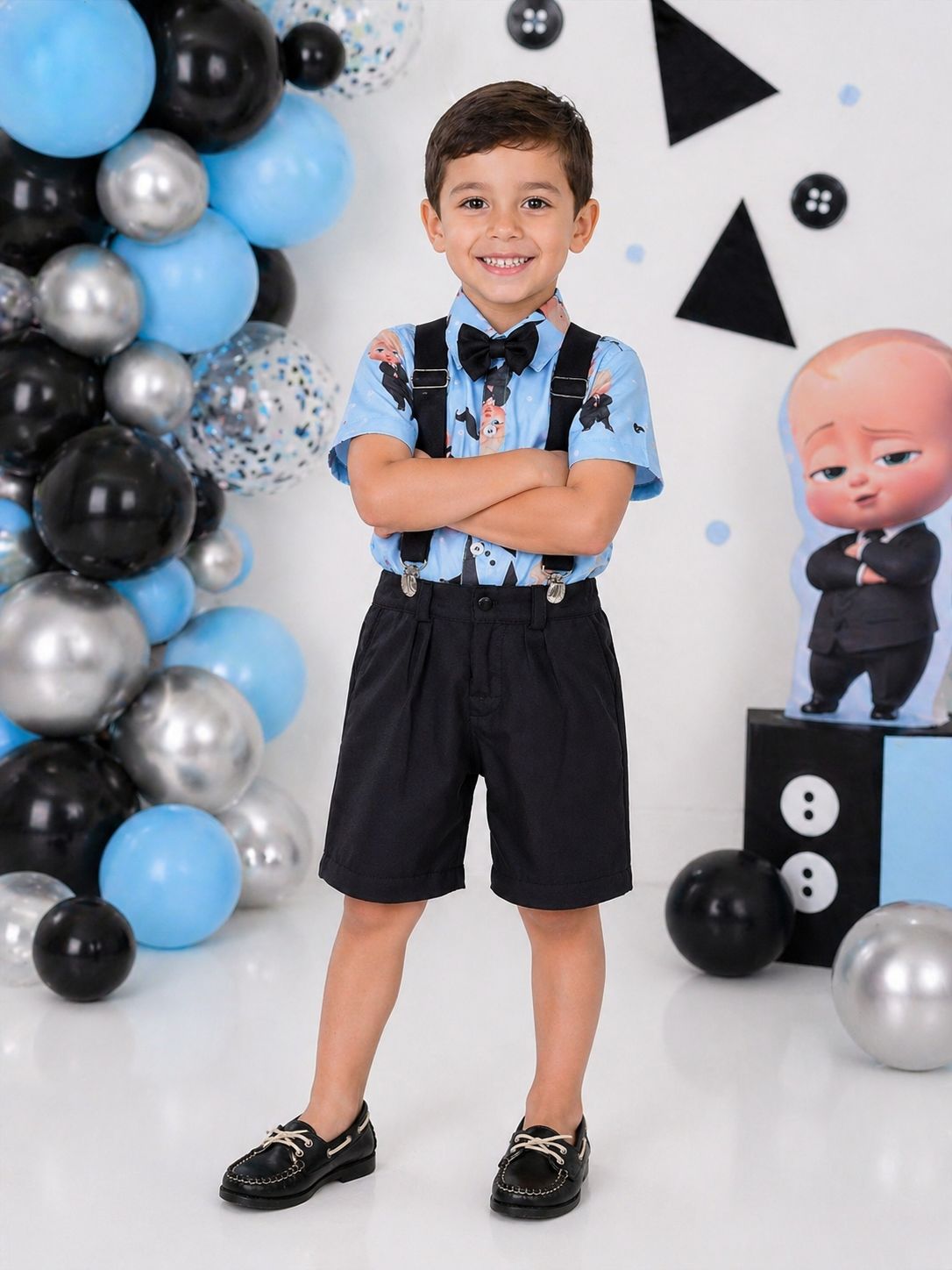 Conjunto Meninos do Poderoso Chefinho Com Short Susp.e Camisa