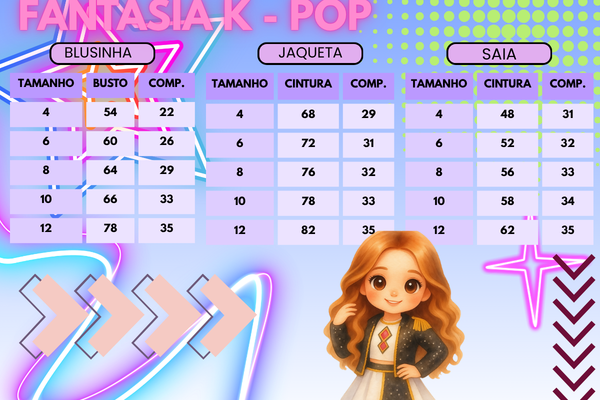 Fantasia Infantil Guerreiras do K-Pop com Brilho e Estilo