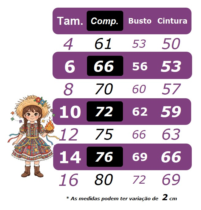 Vestido Infantil Junino Arraiá Caipira Bandeirinhas Coloridas