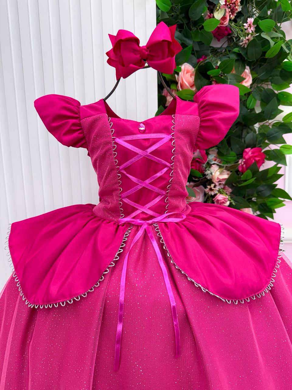 Vestido Longo Mini Miss A Bela Adormecida em Rosa Aurora