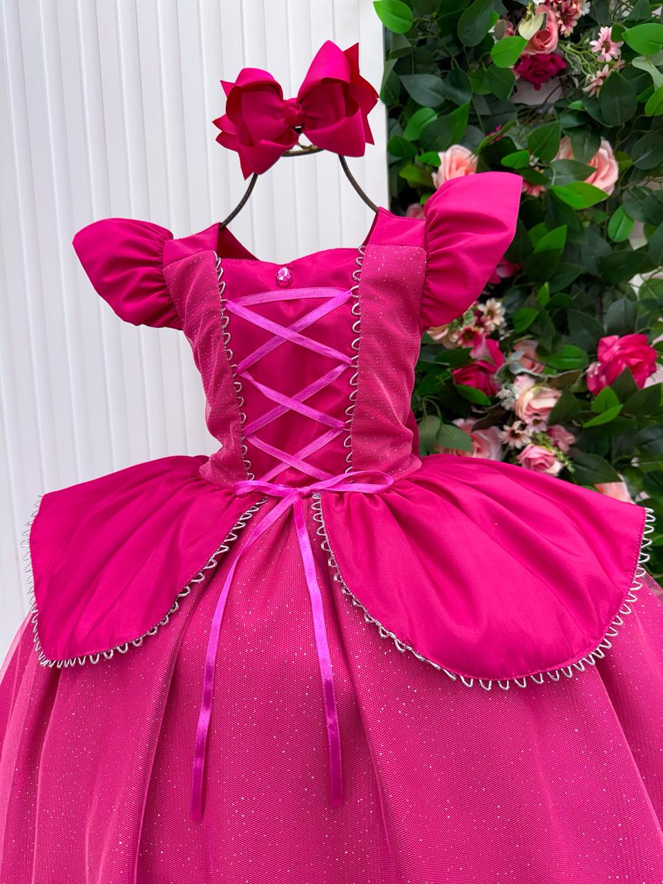 Vestido Longo Mini Miss A Bela Adormecida em Rosa Aurora