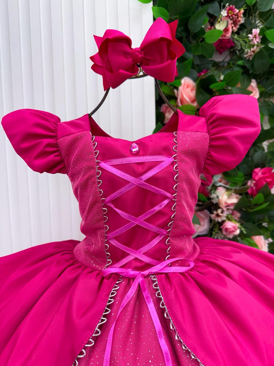 Vestido Longo Mini Miss A Bela Adormecida em Rosa Aurora