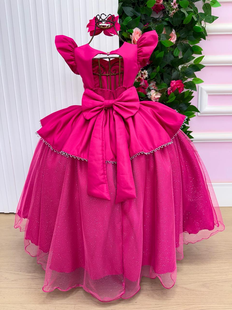 Vestido Longo Mini Miss A Bela Adormecida em Rosa Aurora