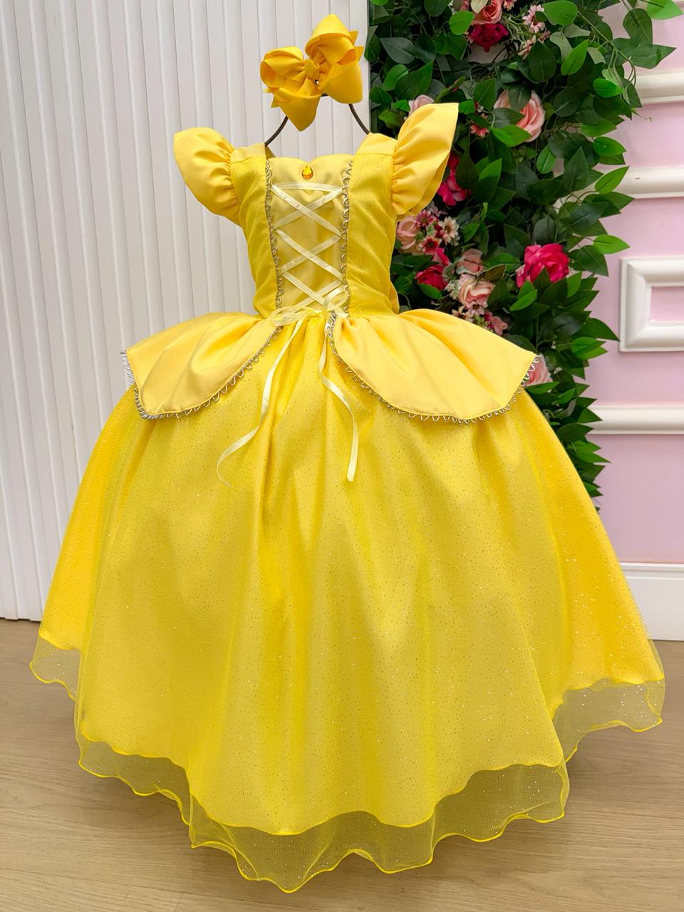 Vestido Longo Encantador Mini Miss A Bela e a Fera