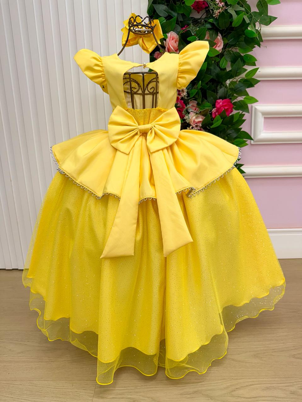 Vestido Longo Encantador Mini Miss A Bela e a Fera